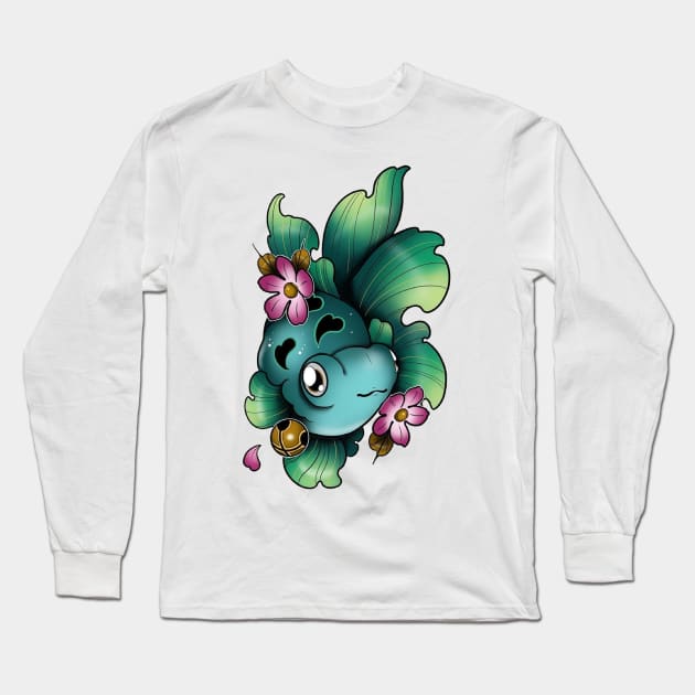 blue fish Long Sleeve T-Shirt by Ninja banana